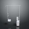Modern Bathroom Equipment Set With Sink Toilet Shower And Hanging Frame