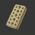 Structural Concrete Block Featuring Multiple Circular Holes For Building Projects 3d model