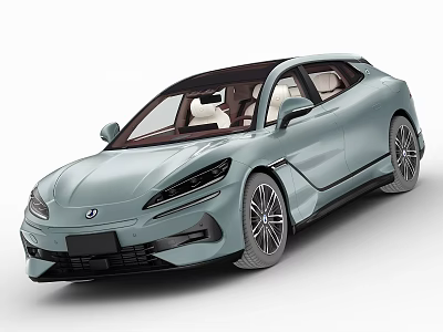 Light Blue Modern Coupe Style Car With Sleek Design And Alloy Wheels 3d model