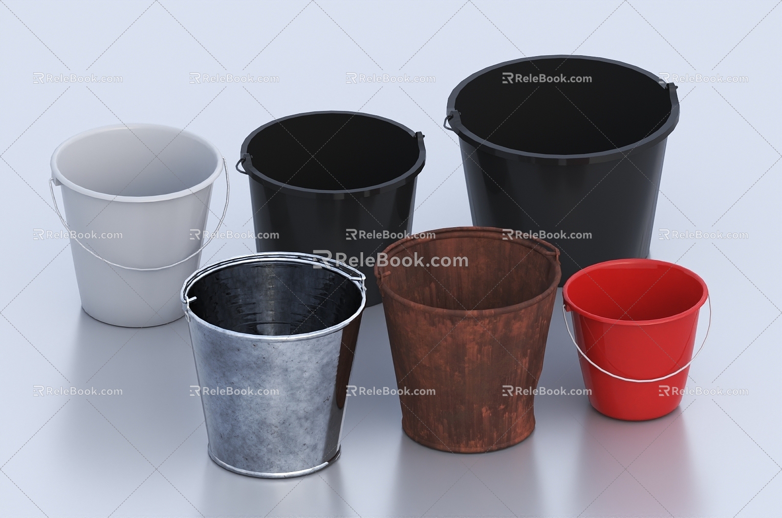 bucket bucket iron bucket rusty iron bucket plastic bucket model