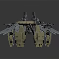 Mechanical Creature Design With Articulated Metallic Arms And Circular Armored Base Structure