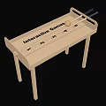 Wooden Interactive Game Table With Track Ball And Rods For Play 3d model