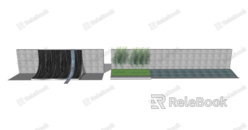 modern landscape wall waterscape wall model