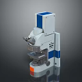 Professional Laboratory Microscope With White Blue Metal Structure And Optical Lens 3d model