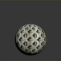 Geometric Decorative Objects With Square Panel And Spherical Sculpture Featuring Intricate Patterns