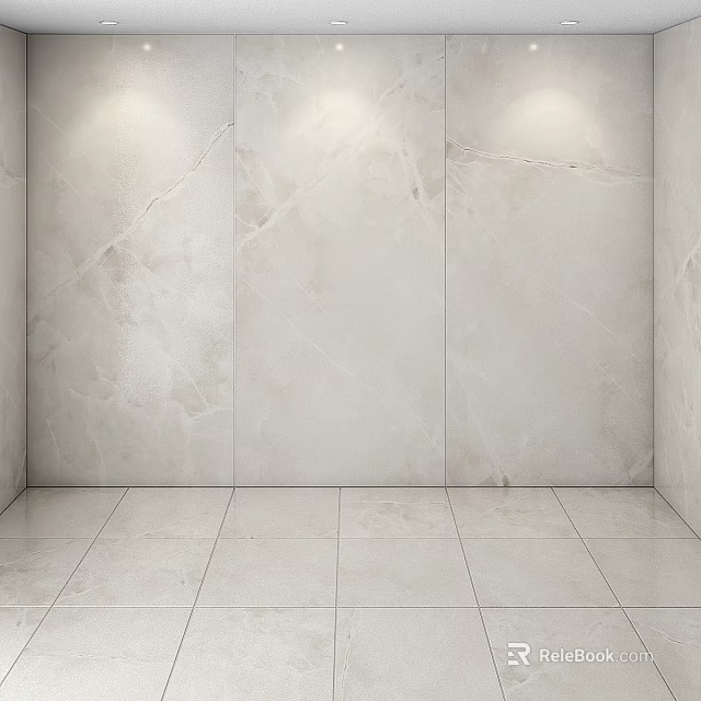 Marble Wall And Floor Components In Modern Interior Space With Smooth Surface Finish 3d model