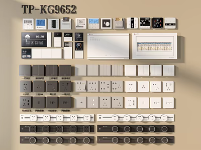 TP-KG9652 Various Styles Modern Sleek Electrical Switch Panels For Home Use 3d model