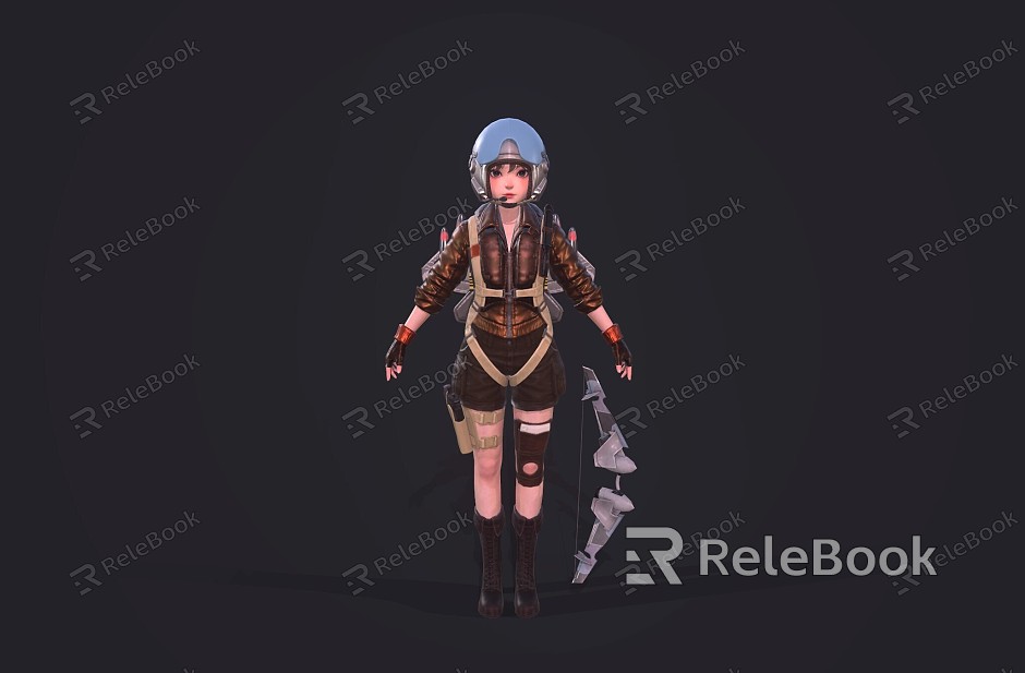 Female pilot game character model