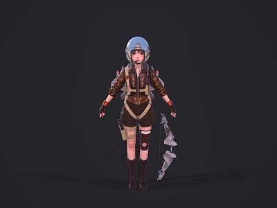 Female pilot game character model