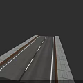 Municipal Road Structure With Two Way Lanes White Dividing Lines And Asphalt Pavement