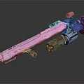 Detailed Futuristic Sci Fi Weapon With Green Accents Scope And Metallic Barrel