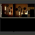 Cozy Café Interior With Brick Walls Large Windows Wooden Tables Black Chairs And Potted Plants