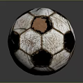 Vintage Soccer Ball Sports Equipment With Classic Black And White Worn Design