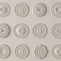 Elegant Round Ornamental Carvings With Intricate Patterns And Classic Designs