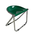Green Folding Stool With Metal Frame And Comfortable Seat Surface