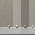 Different Neutral Tones Wall Textures With Spherical Objects And LED Lighting Strips