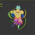White Haired Character In Dynamic Pose With Green And Yellow Energy Creatures