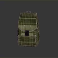 Practical Green Backpack With Flap Closure Black Buckle And Textured Surface Design