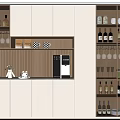 Wine Cabinet Sideboard Dining Table 3d model