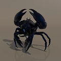 Black Reptile with Large Pincers and Glowing Blue Mechanical Body Structure