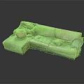 Cozy Sectional Sofa with Soft Fabric and Decorative Throw Pillows for Living Room