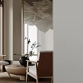 Modern Elegant Living Room Interior With White Sofa Round Coffee Table And Wooden Elements