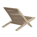 Modern Minimalist Leisure Chair With Wooden Frame And Handwoven Seat Cross Leg Design