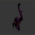 Fantasy Purple Mythical Creature With Multiple Tentacles And Central Red Mouth