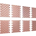 Modern Decorative Metal Room Dividers With Various Perforated Patterns For Interior Design 3d model