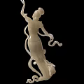 Elegant Classical Female Figurine Set With Flowing Ribbons And White Jade Finish