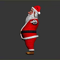 Elderly Man in Santa Claus Costume Spreading Arms with Red Hat and White Beard