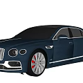 Bentley Luxury Sedan With Blue Exterior LED Headlights Silver Wheels And Modern Design