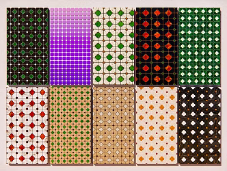 Wall Decorations Tiles Small Tiles Seamless Ceramic Mosaic Classic Color Matching Chinese Traditional Mosaic Pattern 3d model