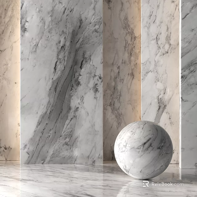 Elegant Marble Components With Interior Walls Decorative Sphere And Natural Texture 3d model