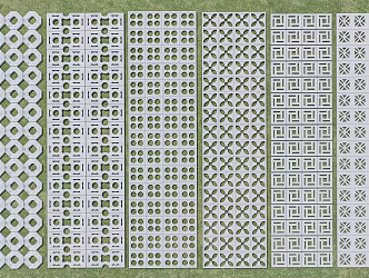 Modern grass-planting brick lattice brick inlaid grass brick Ting step lawn brick turf brick parking brick 3d model