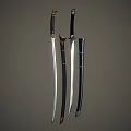 Varied Medieval Weapons Set Featuring Long Short Swords Leather Arm Guards And Ornate Sheath