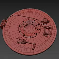 Circular Industrial Metal Device With Valve Red Indicator Wiring And Label
