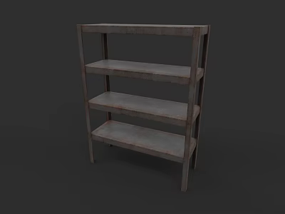 Industrial Metal 4 Tier Storage Shelf with Simple Sturdy Design for Home 3d model