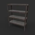Industrial Metal 4 Tier Storage Shelf with Simple Sturdy Design for Home