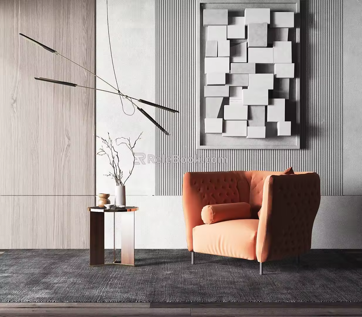 Modern single sofa single chair side several combination 3d model