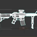 Tactical Black Rifle with Modern Scope Rail System and Magazine