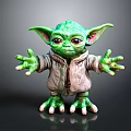 Cute Green Baby Yoda Character With Big Ears