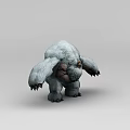 Large White Inflatable Snow Monster Figure With Fluffy Texture Sturdy Limbs And Dark Claws Design