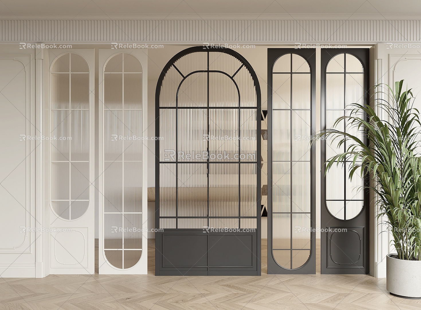 French style glass partition porch partition porch screen model