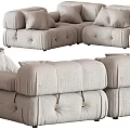 Modular Light Gray Tufted Sectional Sofa Set With Plush Cushions And Modern Design 3d model