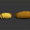 Fresh Yellow Potatoes Displayed As Whole And Sliced On Black Background
