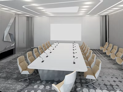 Modern Conference Room Conference Table 3d model