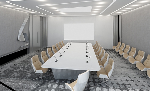 Modern Conference Room Conference Table 3d model