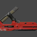 Red R-99 Gun Detailed View On Black Background With Magazine And Grip Design