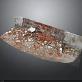 Damaged Brick Wall With Scattered Bricks Debris And Concrete Base